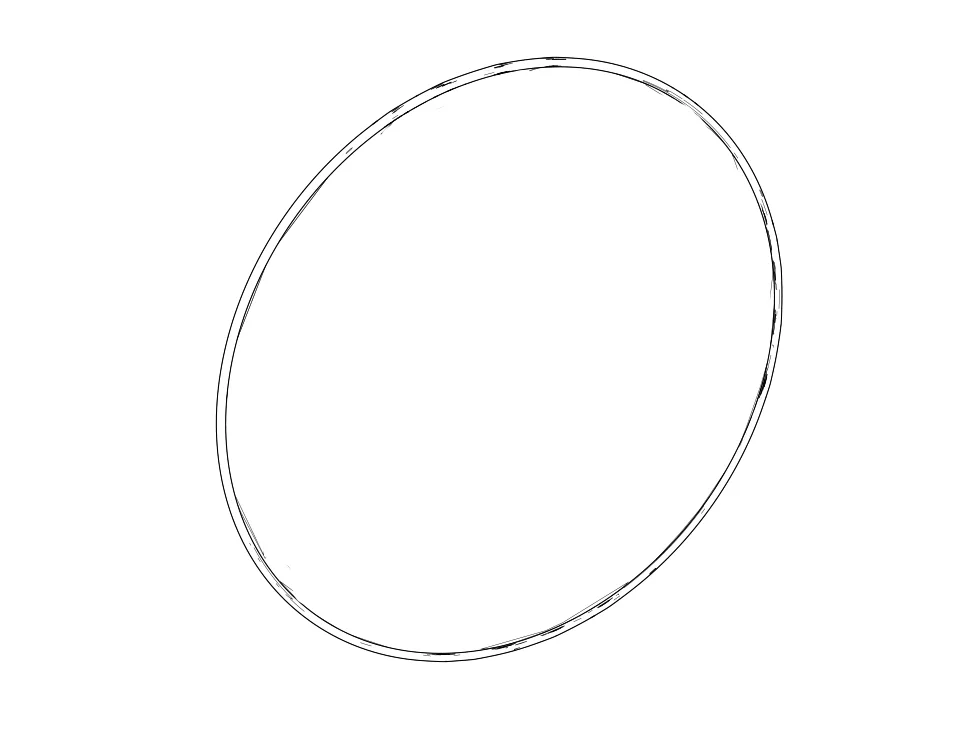 Desenho técnico separado do Espelho com Moldura Metálica