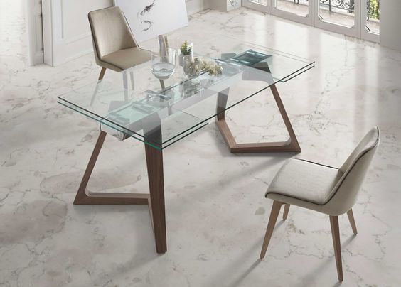 mesa de jantar de vidro - estilo Escandinavo