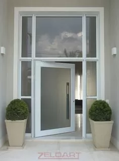 Porta de vidro temperado fachada 1