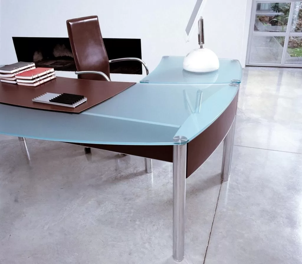 tampo de vidro para escritório