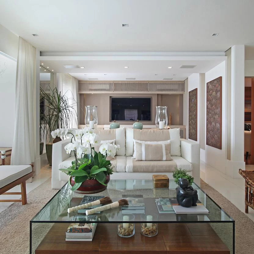 mesa de centro de vidro