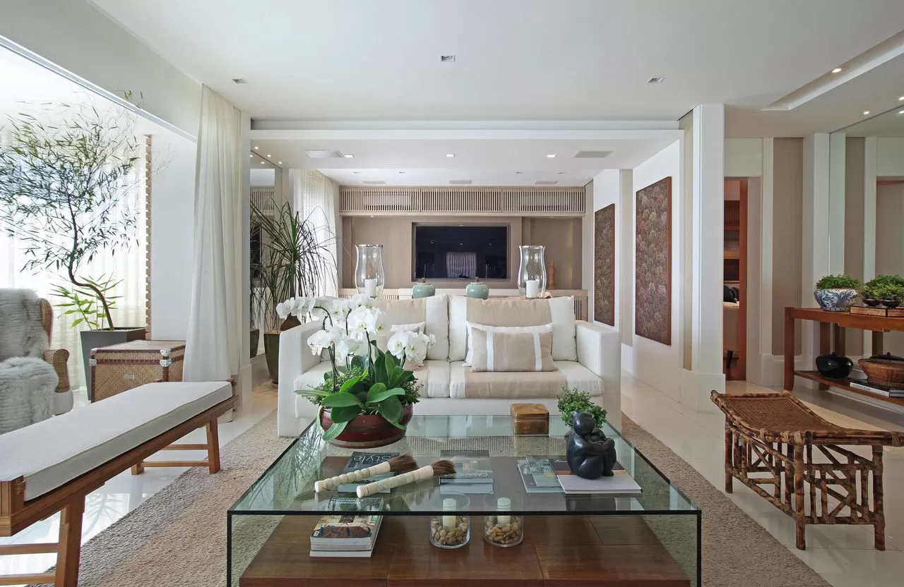 Mesa de centro de vidro