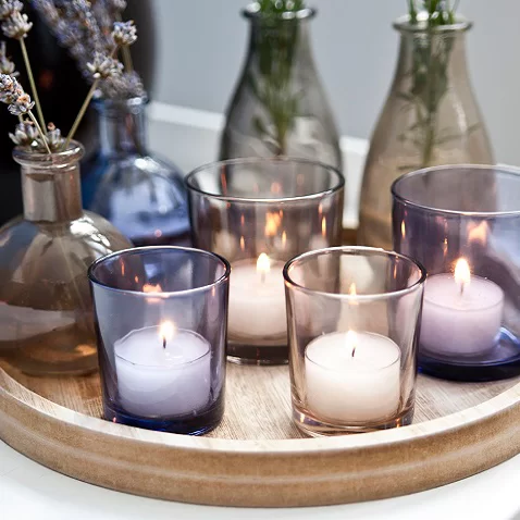 decoração com objetos de vidro