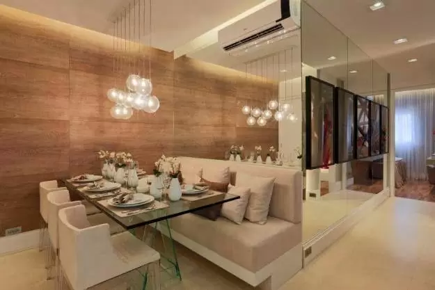 decoração com objetos de vidro