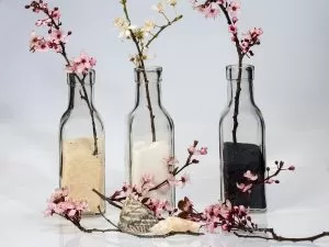 garrafas de vidro decoradas