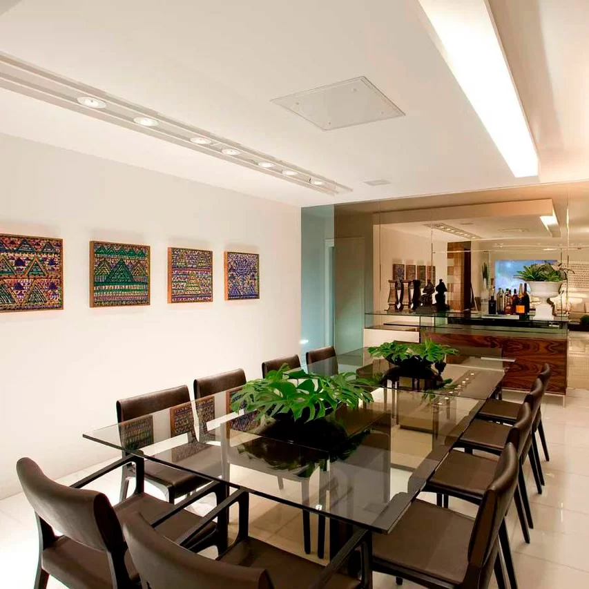 mesa de jantar de vidro