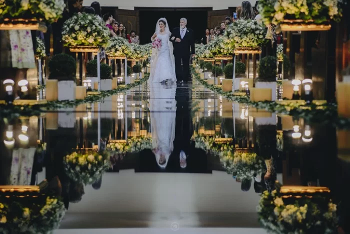 espelho em decoração de casamento