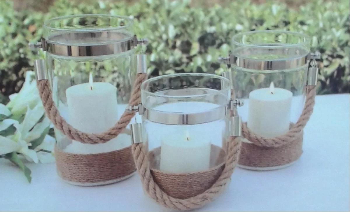 porta velas de vidro