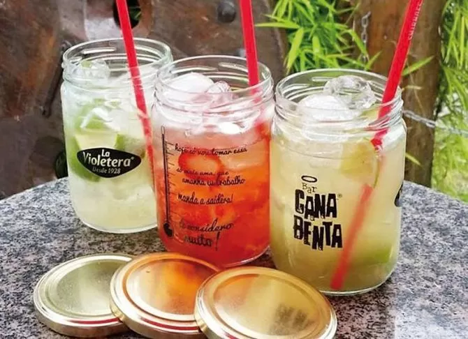 Pote de vidro drinques