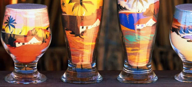 garrafa de vidro colorida