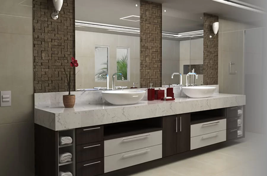 banheiro com espelhos - tipos de espelhos