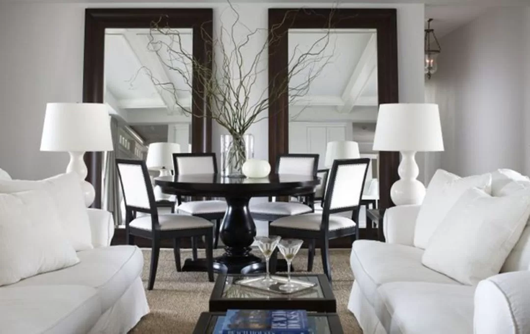 espelho preto e branco decoração